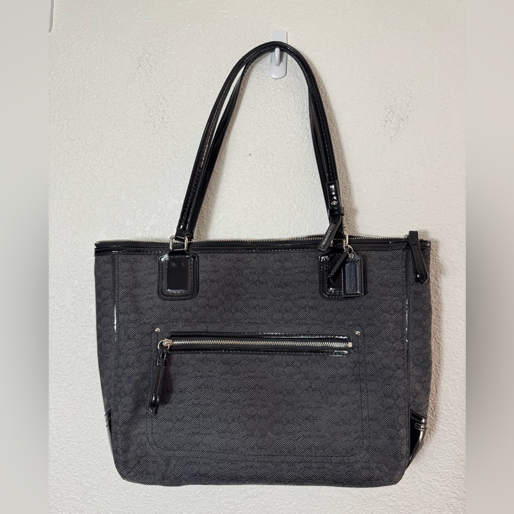 Coach Oxford logo print black monogram handbag - Picture 2 of 10